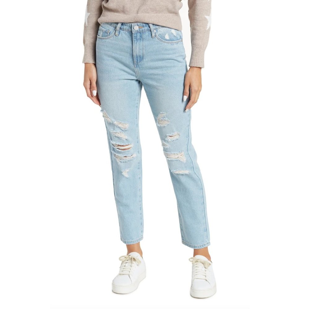 BlankNYC Madison Distressed High Rise Crop Jeans NWT